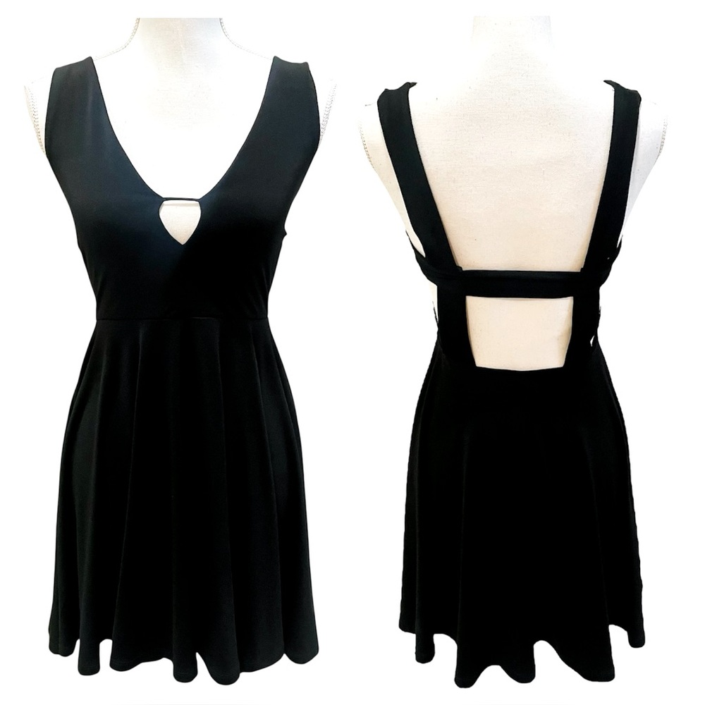 Silence + Noise Anthropologie Black Backless Cut Out Sundress Small